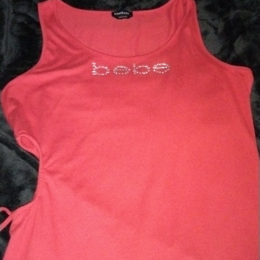 Red BEBE dress with cute waist cutout